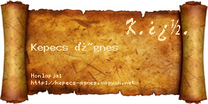 Kepecs Ágnes névjegykártya