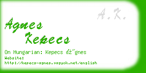 agnes kepecs business card